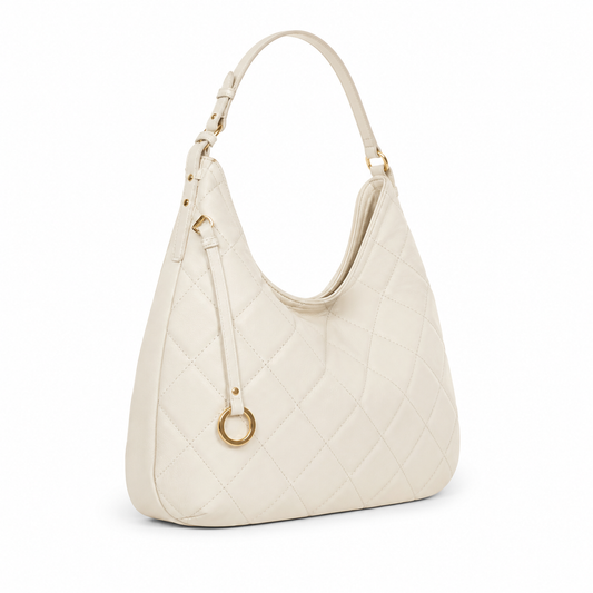 Chanel 31 Large Shopping Bag Cream Ivory Lambskin | Gold CC Charm & Burgundy Interior — 32cm