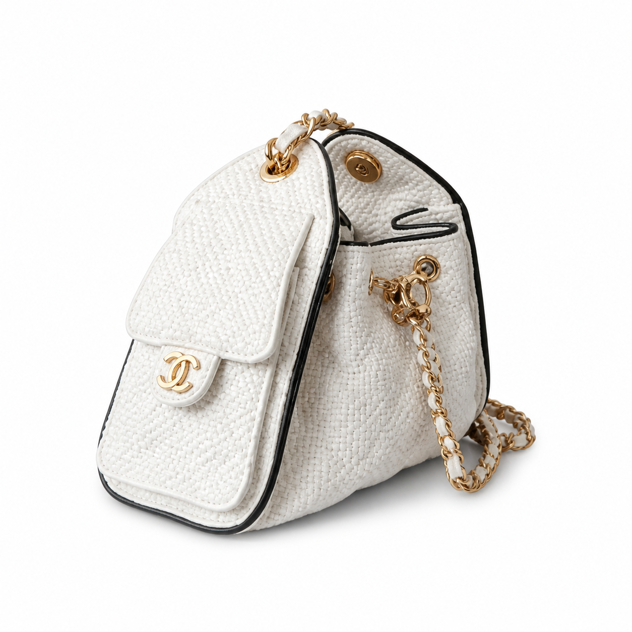 Chanel Classic Quilted Medium Top Handle Handbag | CC Turn-Lock Chain Strap — 21cm