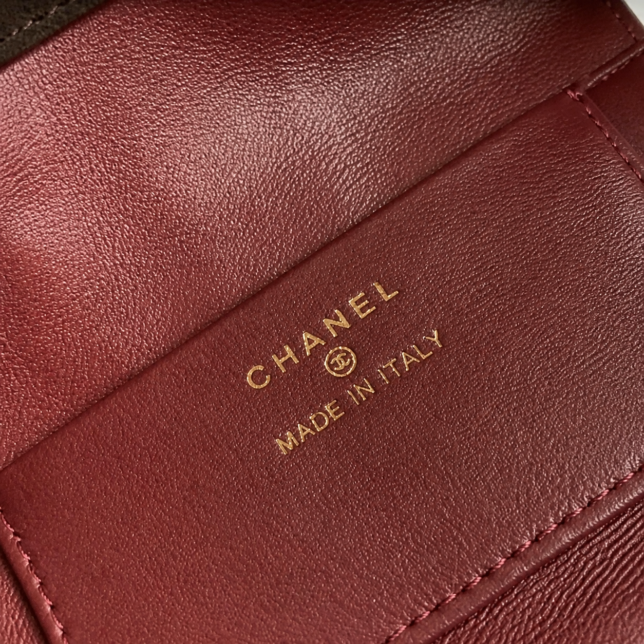 Chanel Chocolate Quilted Suede Drawstring Bucket | Black Cords & Bordeaux Interior — 22cm