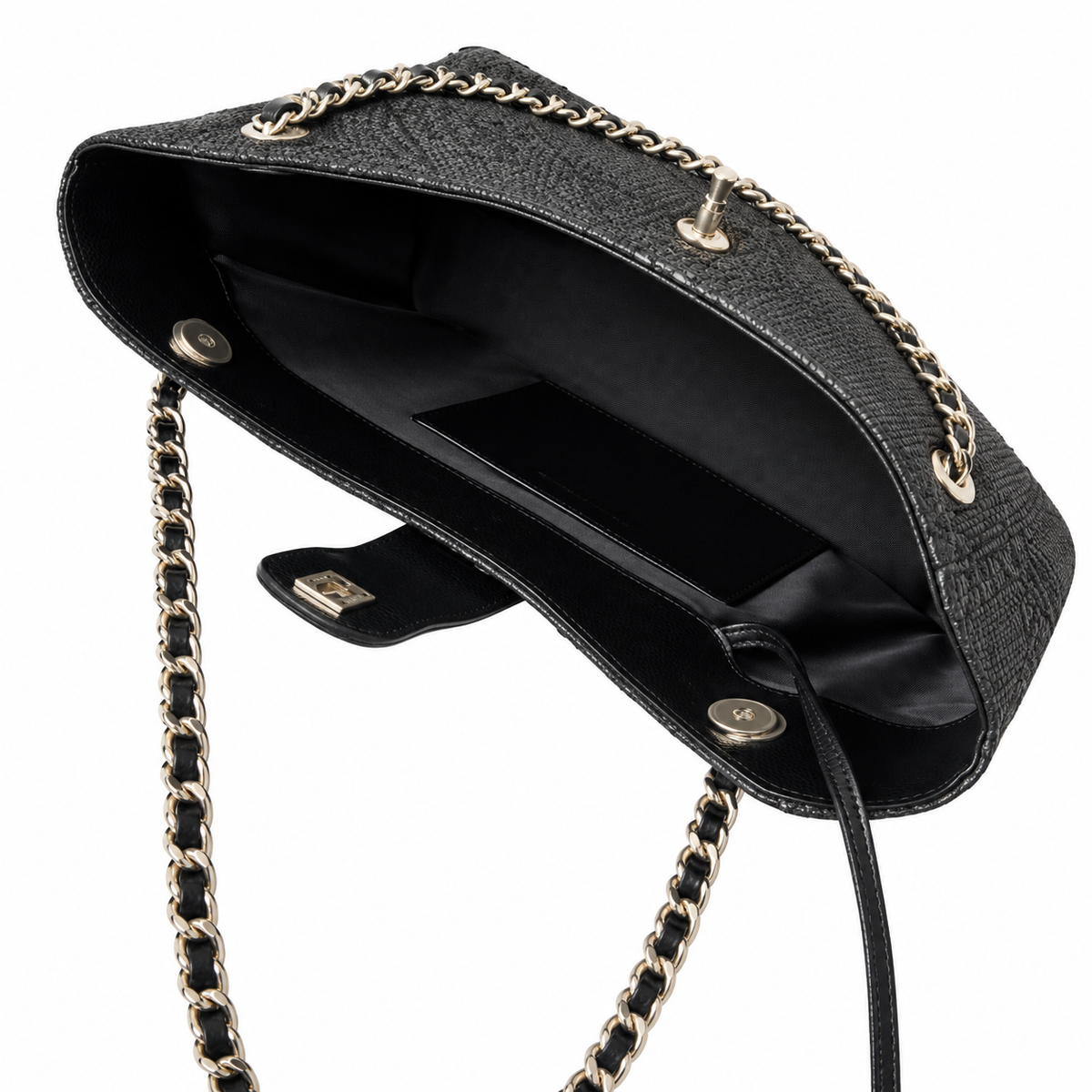 Chanel Raffia Woven CC Tote Bag Black 26×40×12cm