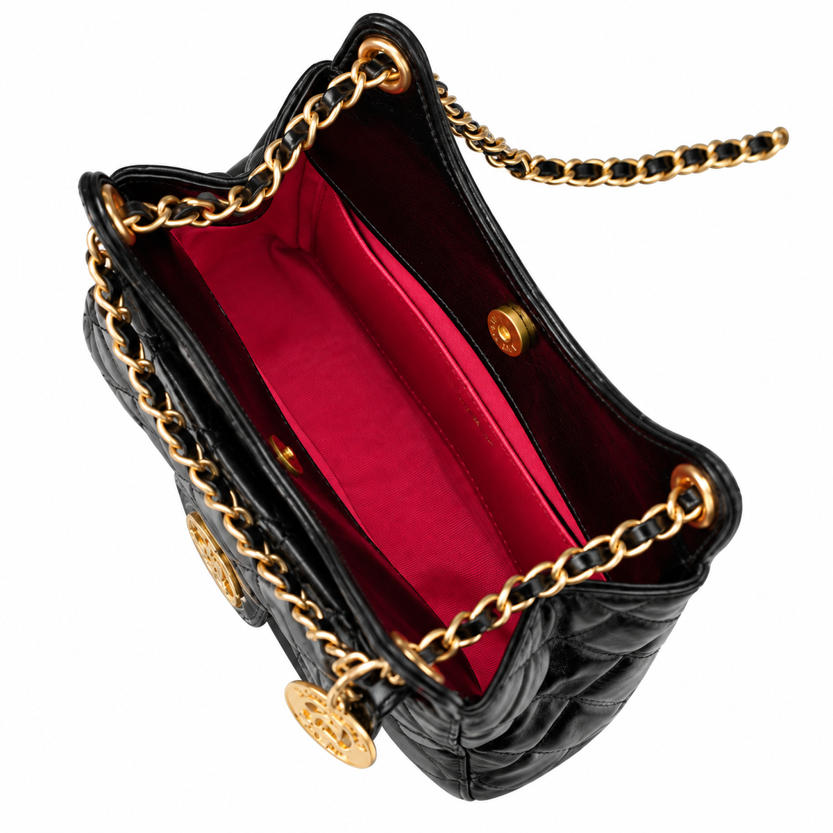 Chanel No.5 Charm Hobo Glazed Lambskin Black Gold 19cm