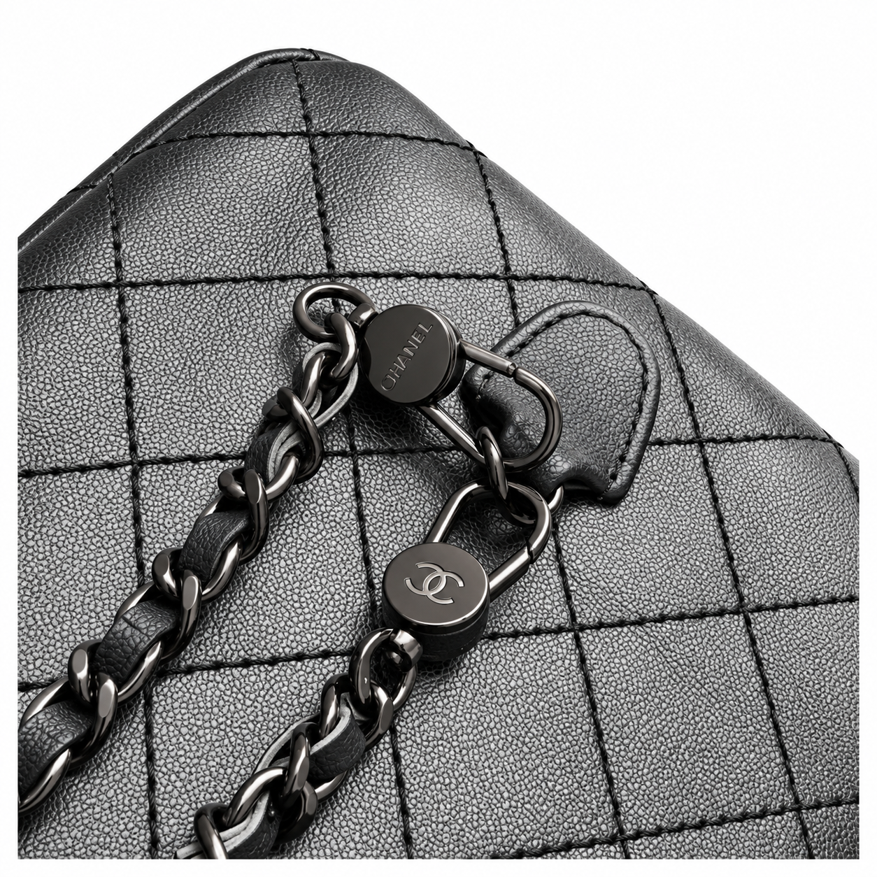 Chanel So Black Quilted Lambskin Mini Chain Backpack 18×13×9cm