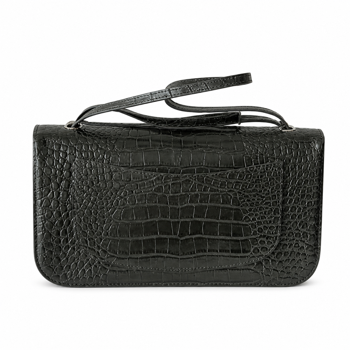 Chanel Business Affinity Bag Forest Green Crocodile-Embossed Leather | Ruthenium CC & Burgundy Interior — 32cm