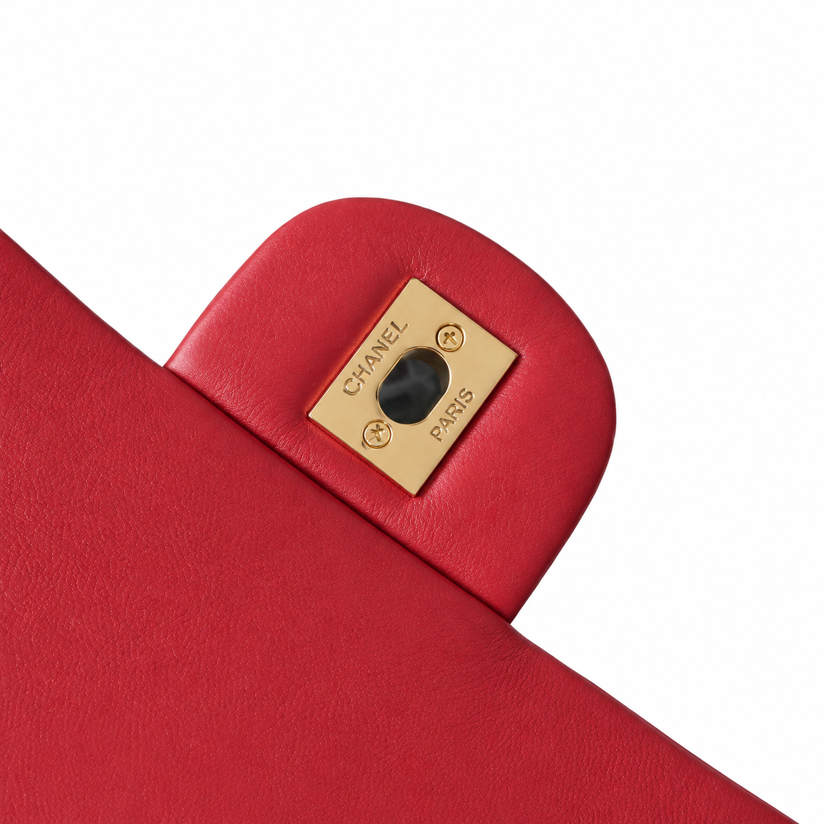 Chanel Red Lambskin Classic Double Flap Bag | Gold CC Turn-Lock & Tonal Red Chain