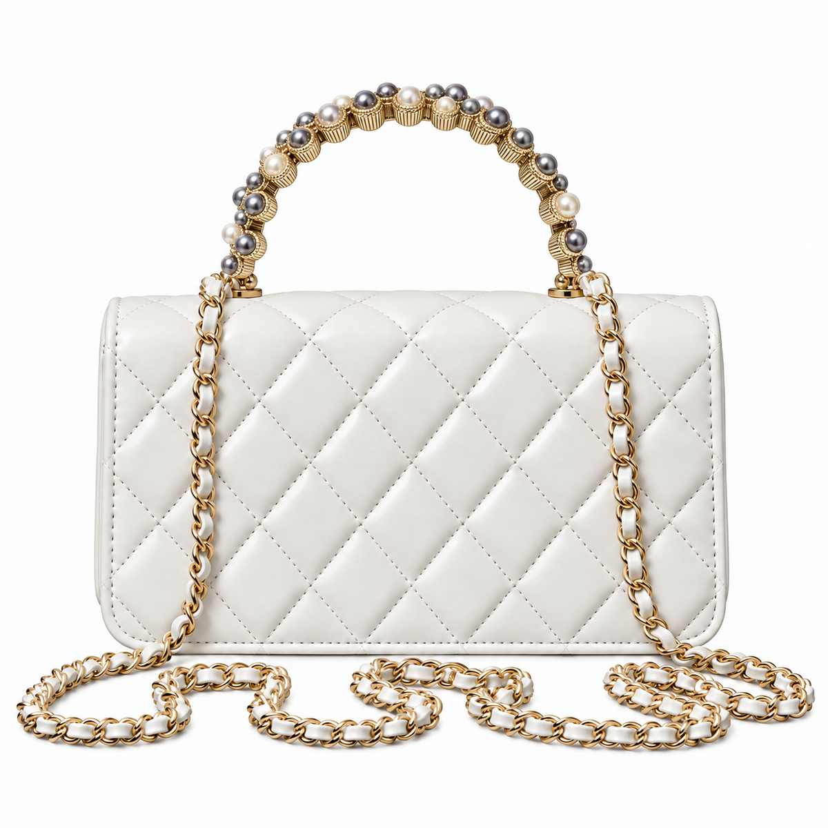 Chanel Quilted Leather Trim Mini Bag 18×11×6cm