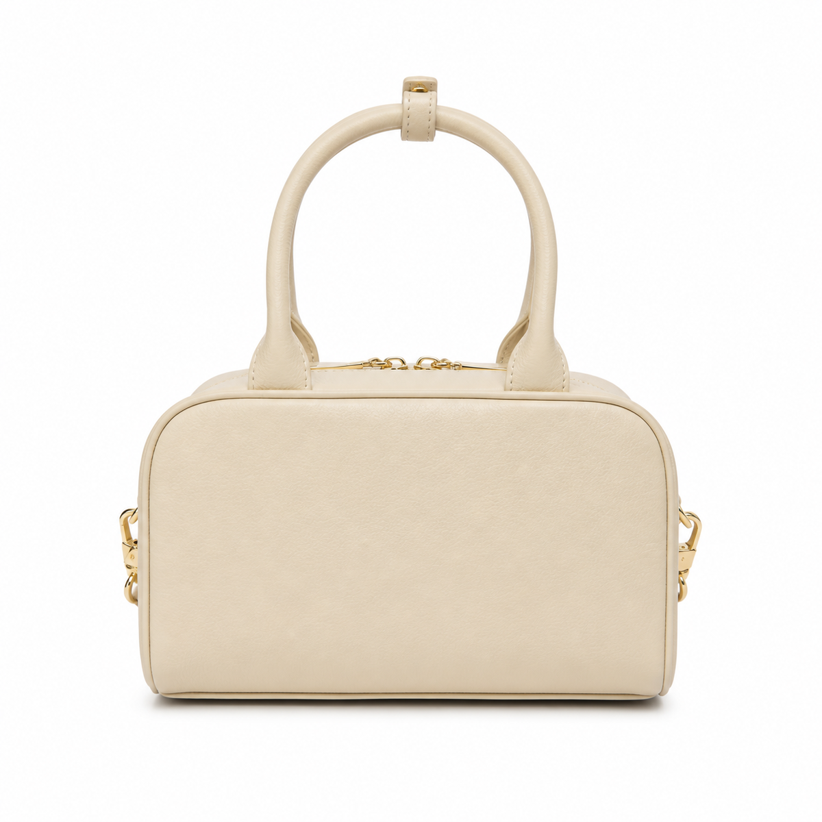 Chanel Ivory Calfskin Mini Bowling Bag | 31 Rue Cambon Emboss & Gold Chain — 21cm