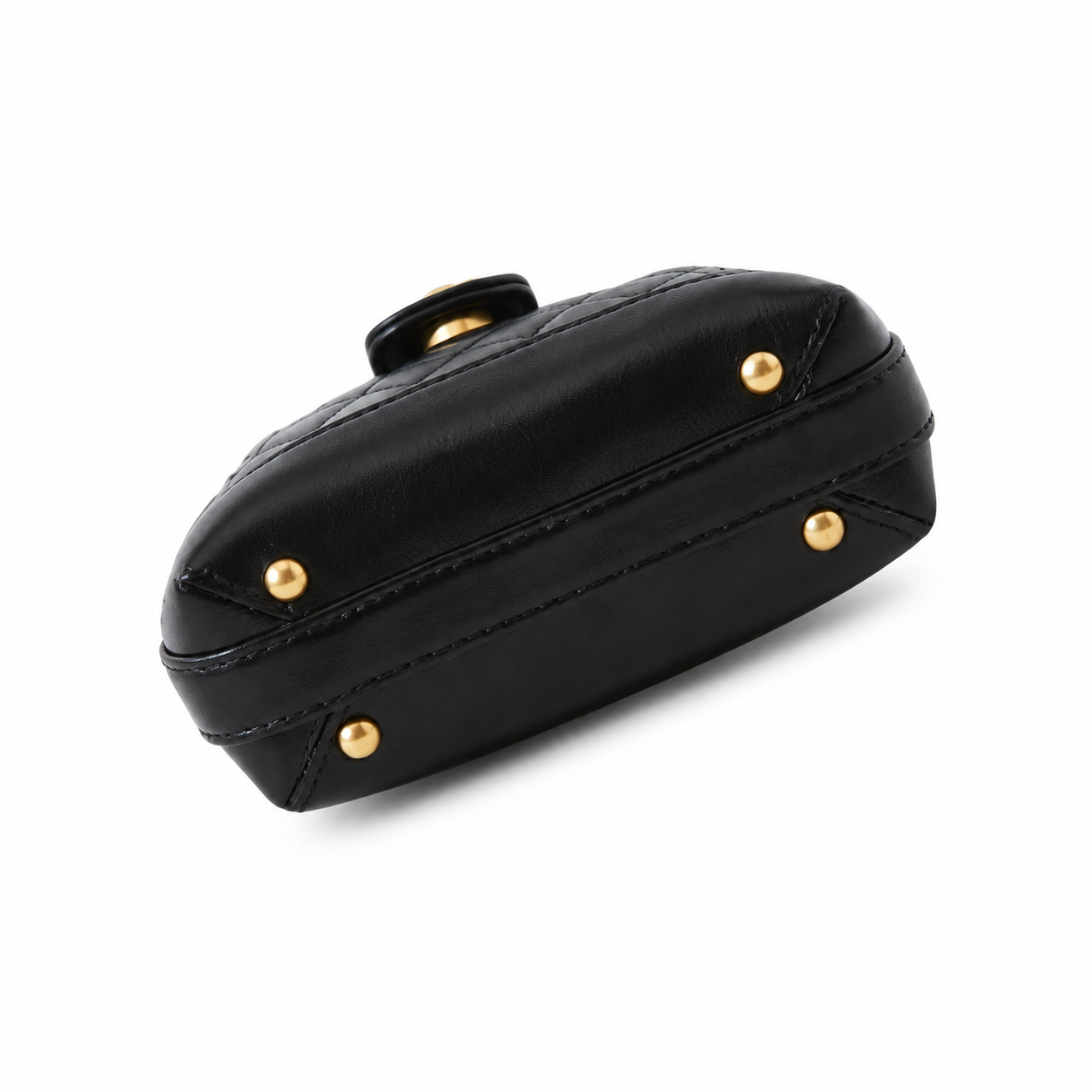 Chanel Mini Top Handle Box Bag | CC Turn-Lock Gold Chain Black — 9x13cm