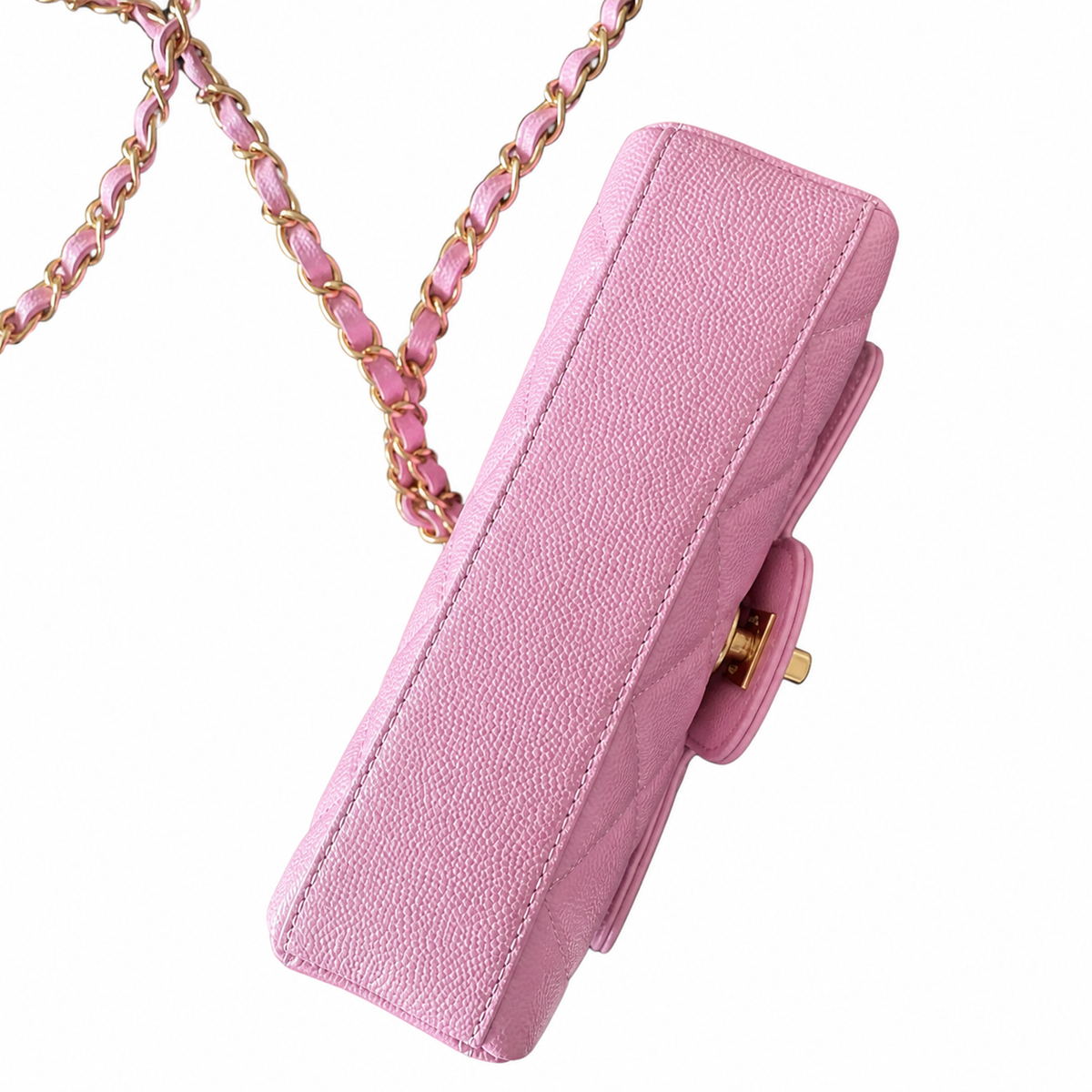 Chanel Classic Quilted Mini Flap Bag | CC Turn-Lock Chain Strap — 19cm
