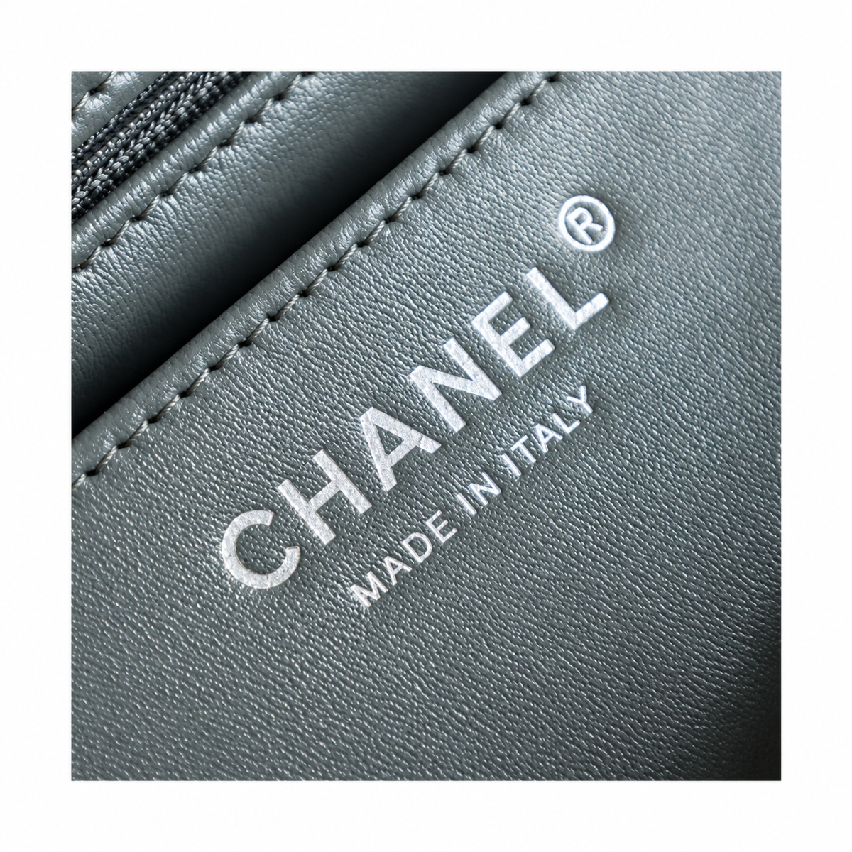 Chanel Mini Classic Flap Space Charm Ice Blue Lambskin Silver 20cm