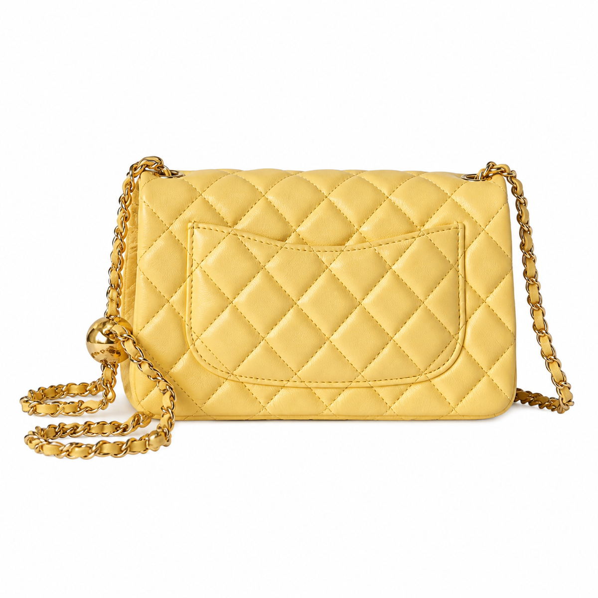 Chanel Classic Flap Bag | CC Turn-Lock Gold Chain Lambskin Satin Interior — 20cm