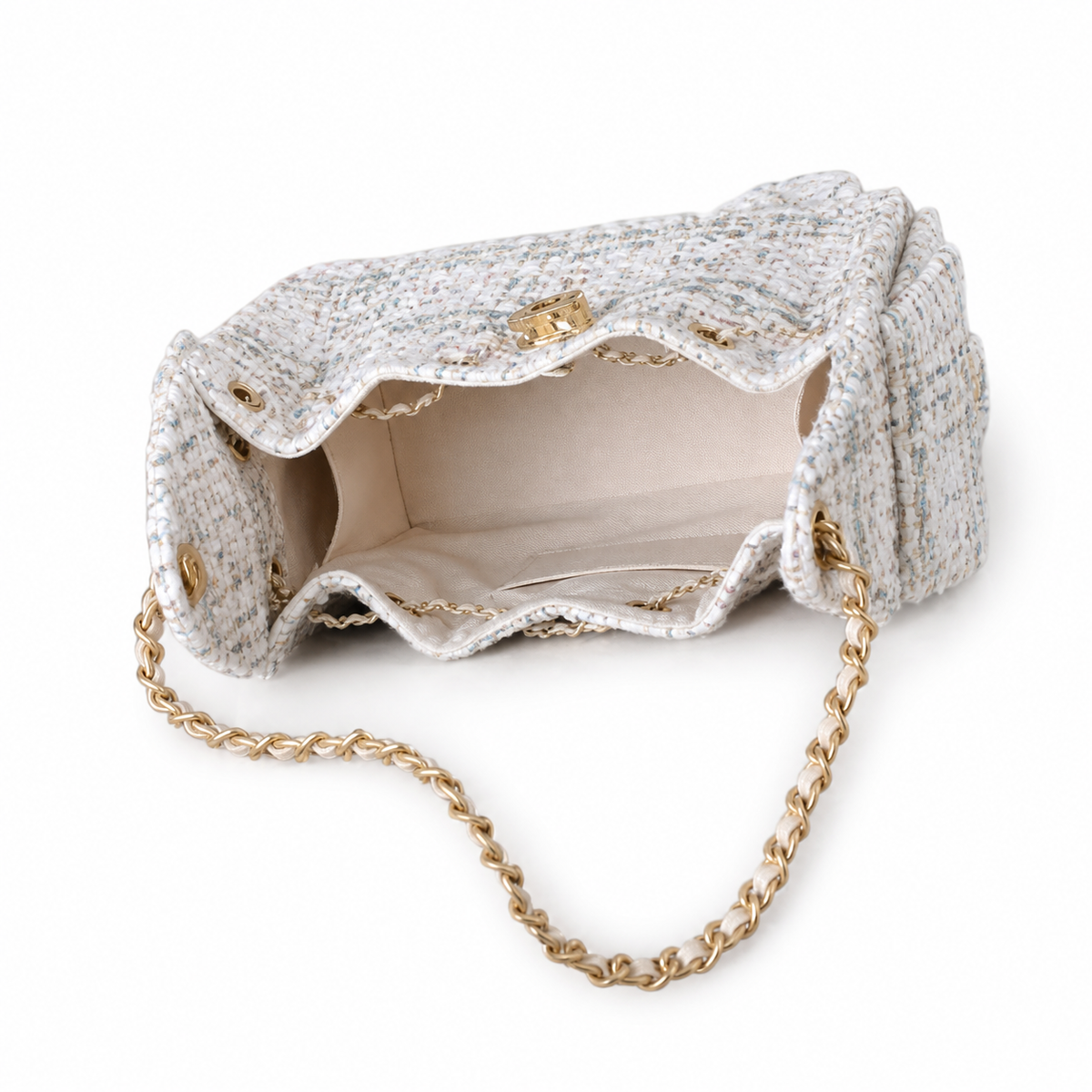 Chanel Classic Quilted Handbag | CC Turn-Lock Rigid Top Handle Chain Strap — 30x26cm