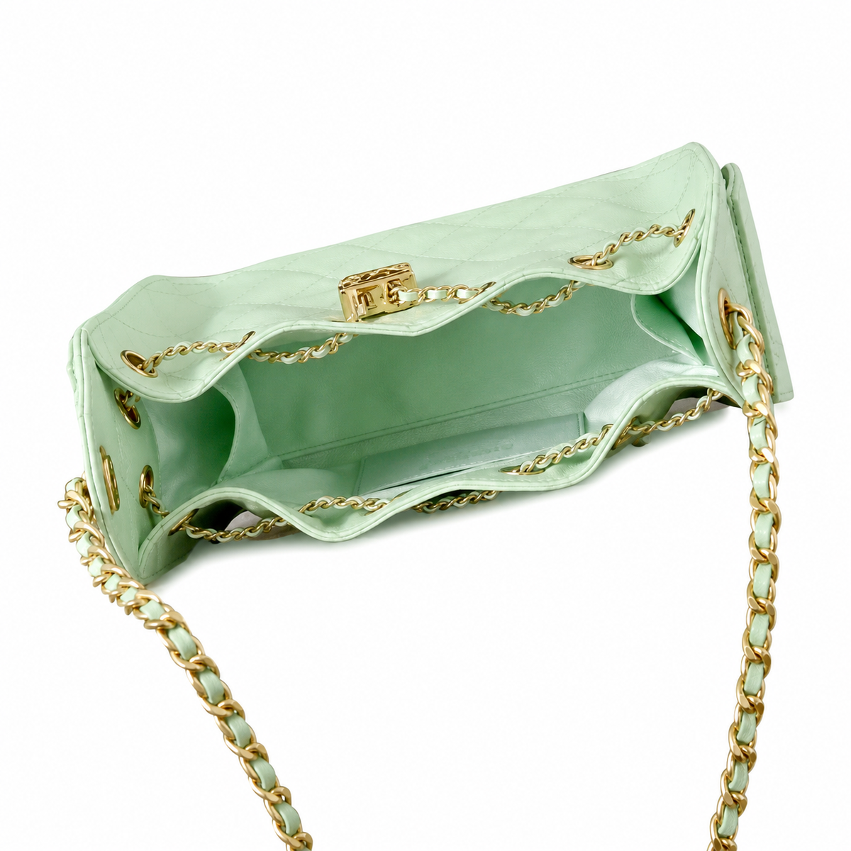Chanel Classic Quilted Handbag | CC Turn-Lock Rigid Top Handle Chain Strap — 2 Sizes