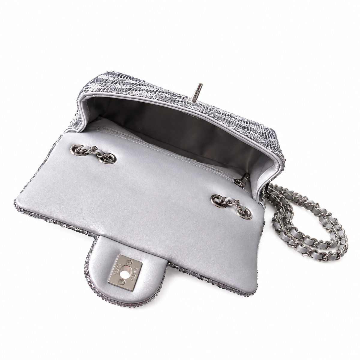 Chanel Silver Leopard-Print Sequin Flap Bag | Light-Dependent Pattern, Secret Interior Labyrinth & Gunmetal Chain