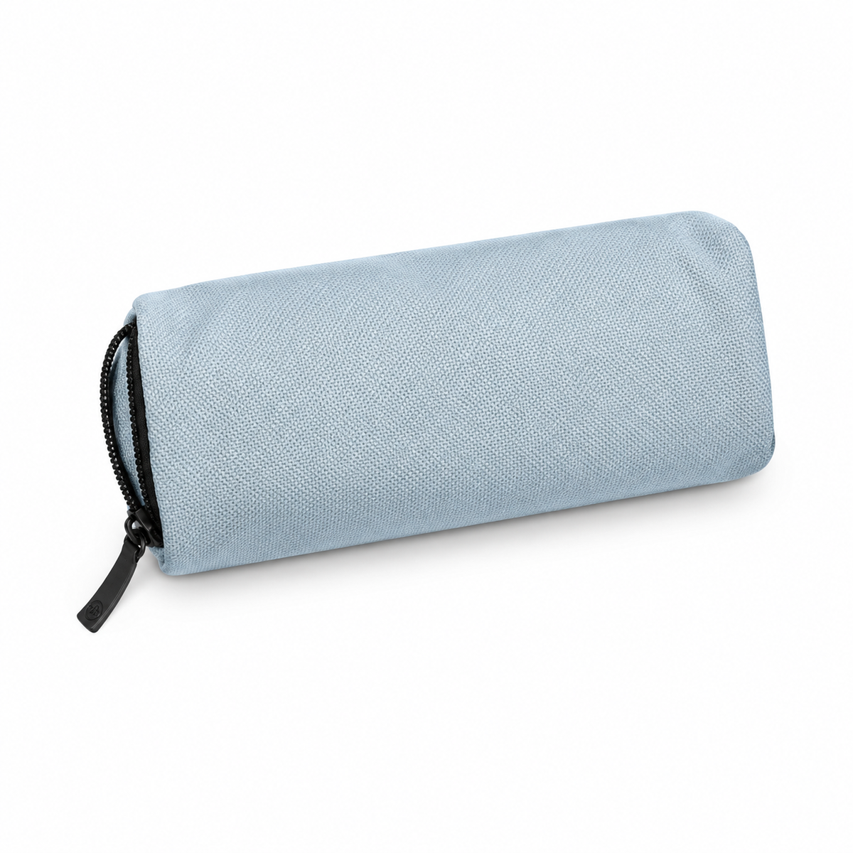 Chanel Powder Blue Canvas Camera Bag | Black CC Appliqué, Black Leather Trim & Double Zip