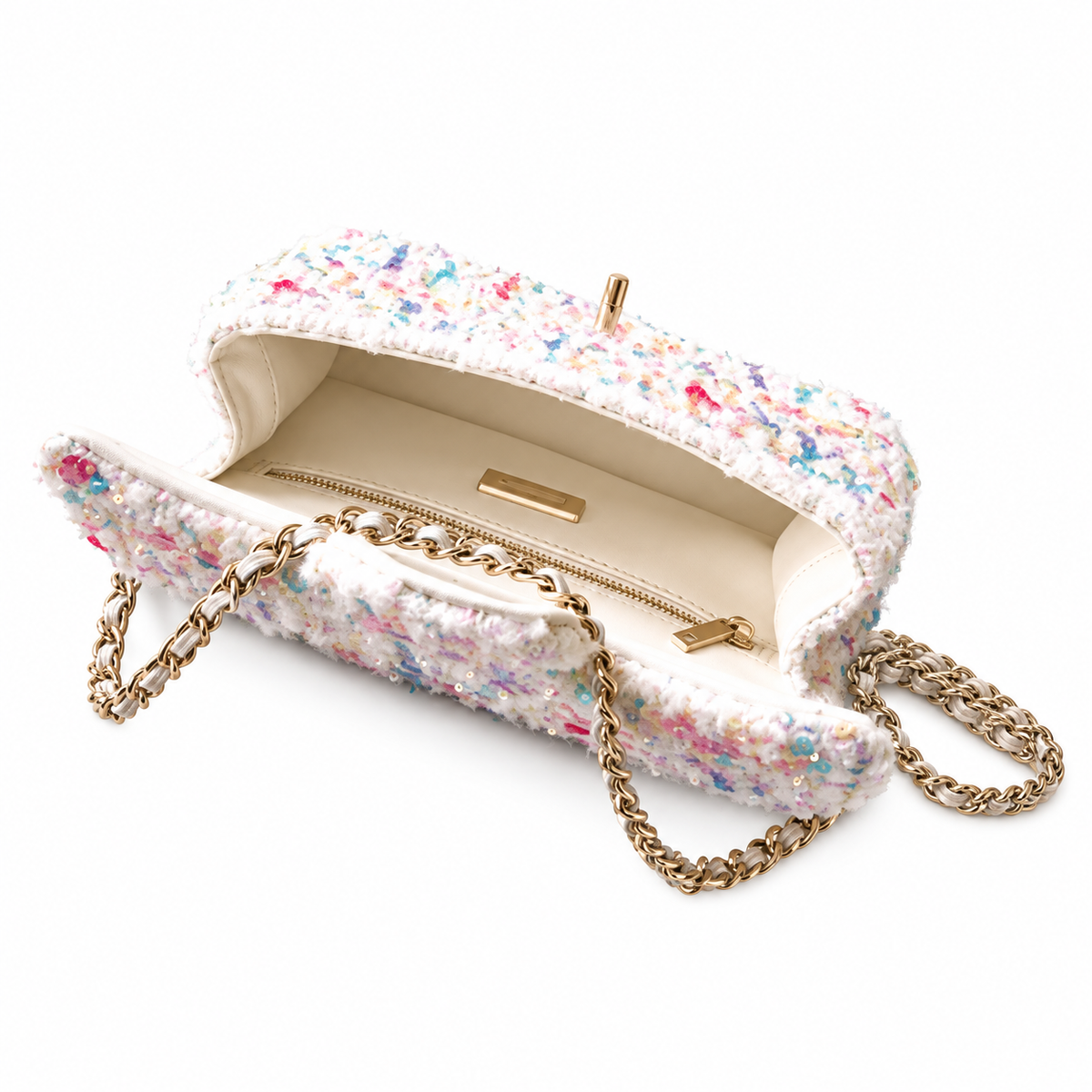 Chanel Sequin Pearl Embellished Mini Bag 14×21×8cm