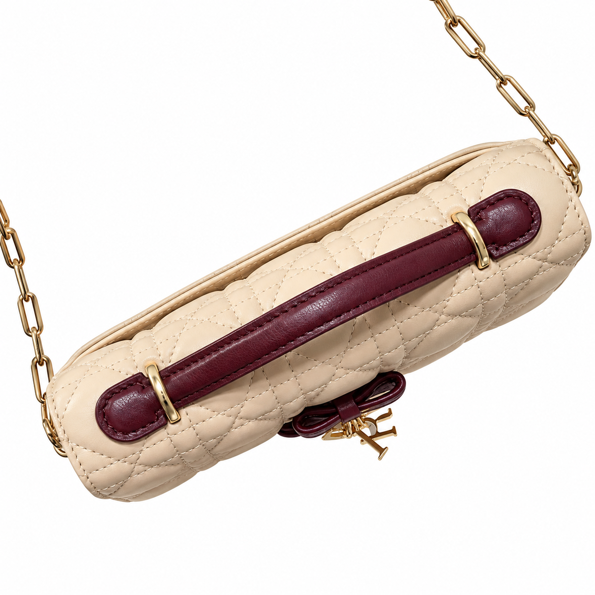 Dior Cannage Quilted Baguette Shoulder Bag 21cm