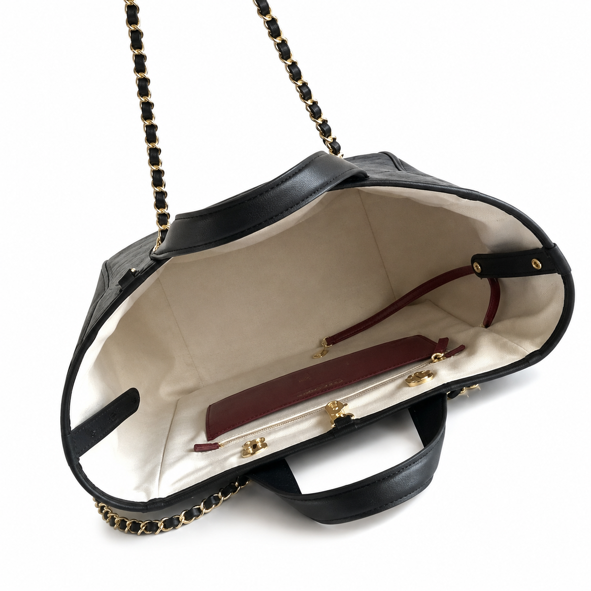 Chanel Black Caviar Leather Large Quilted Shopper Tote | Dual Handles & Gold CC Chain