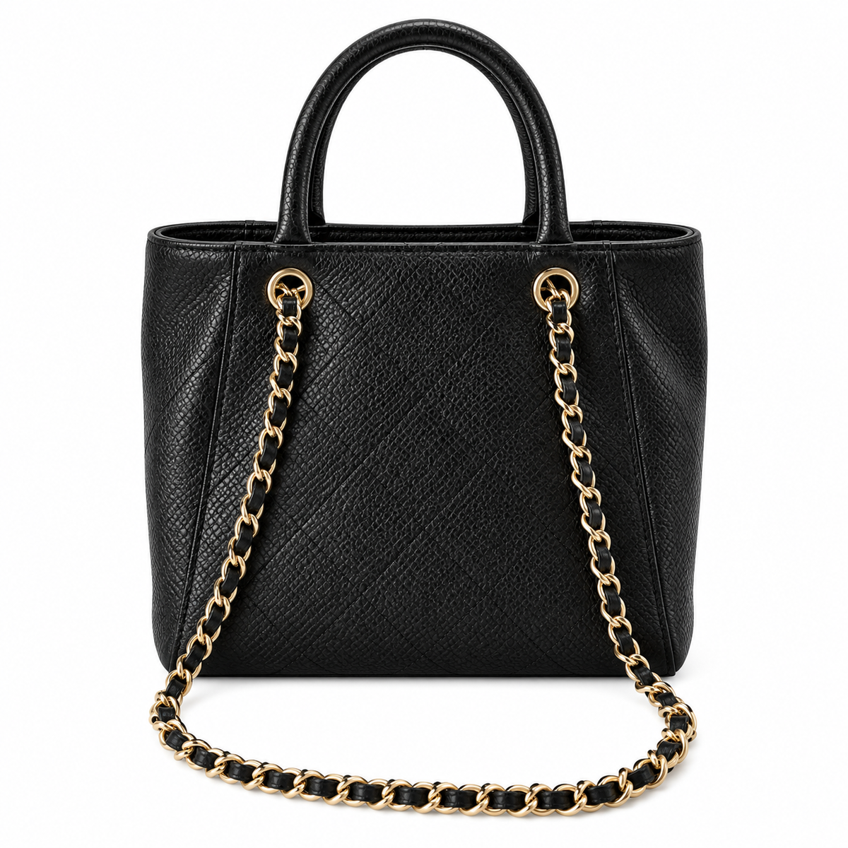 Chanel Neo Executive Quilted Caviar Tote Bag Black Gold 25cm