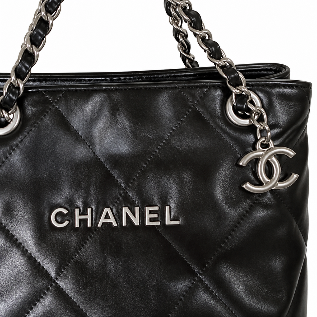 Chanel Classic Quilted Tote Bag | CC Hardware Leather Chain Strap — 35x37cm