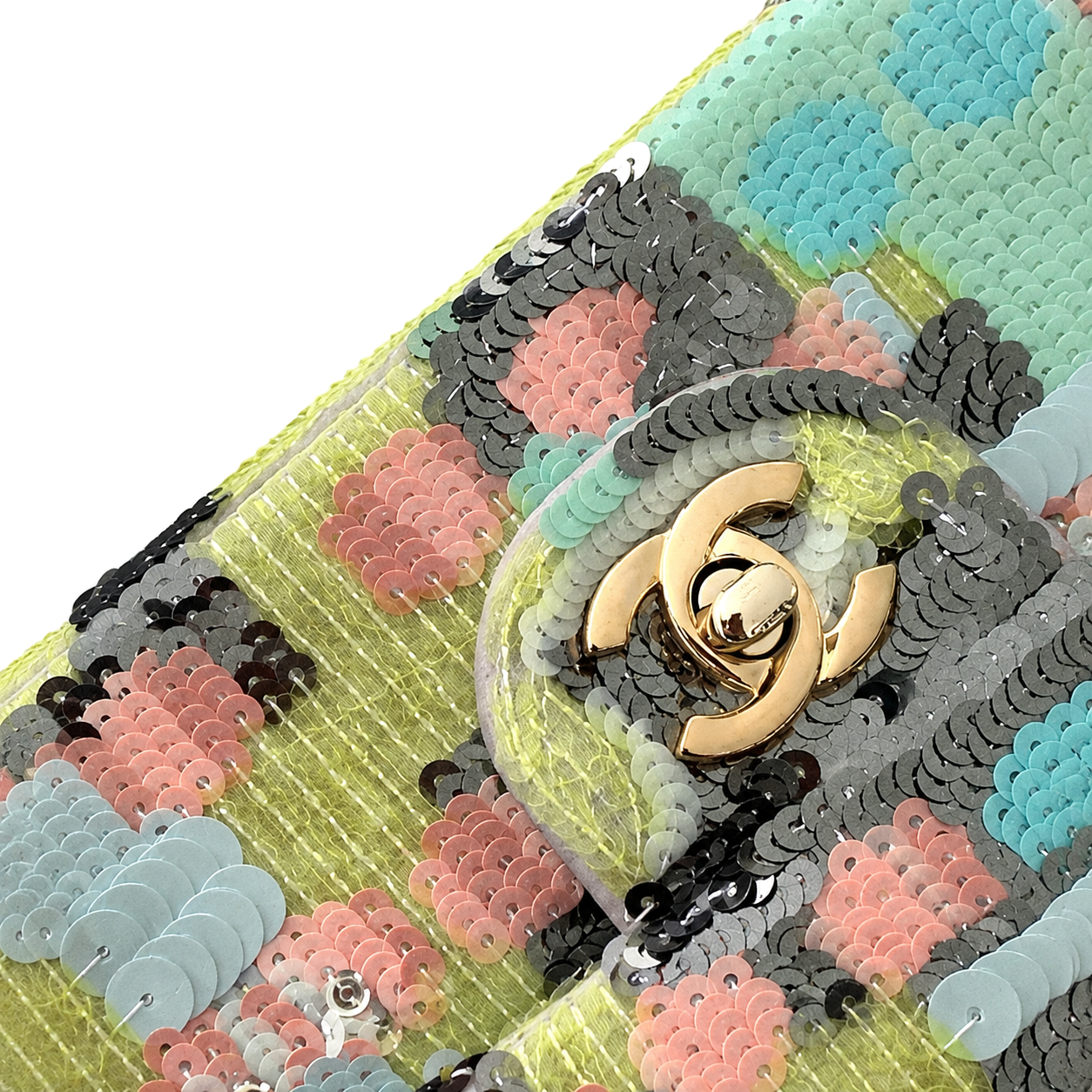 Chanel Multicolor Sequin Patchwork Classic Flap Bag