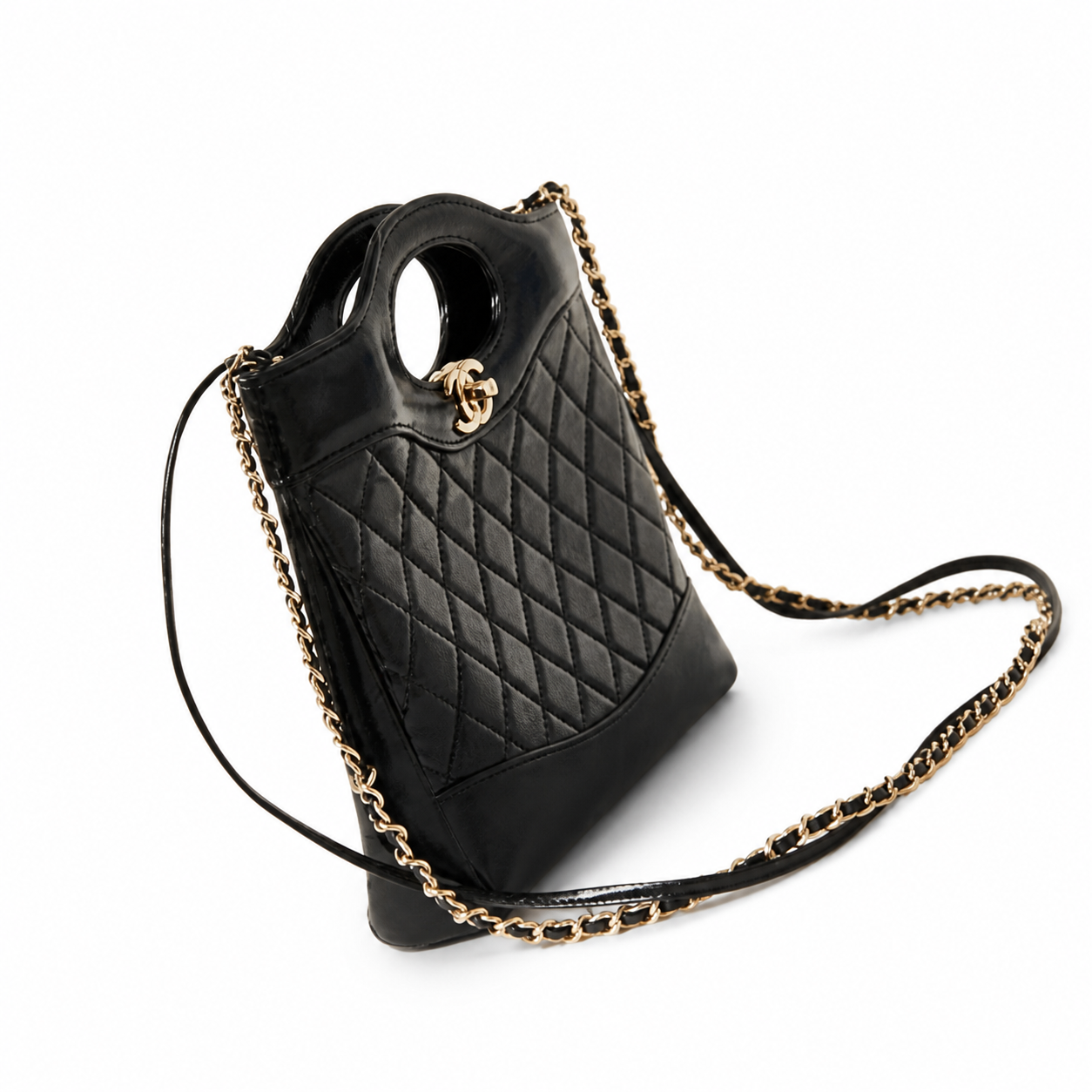 Chanel Classic Quilted Flap Bag | CC Turn-Lock Leather Chain Strap — 22x23cm