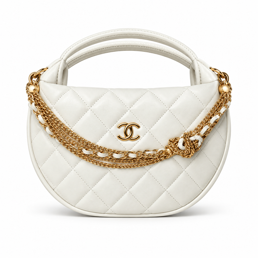 Chanel Quilted Logo Round Bag 18cm