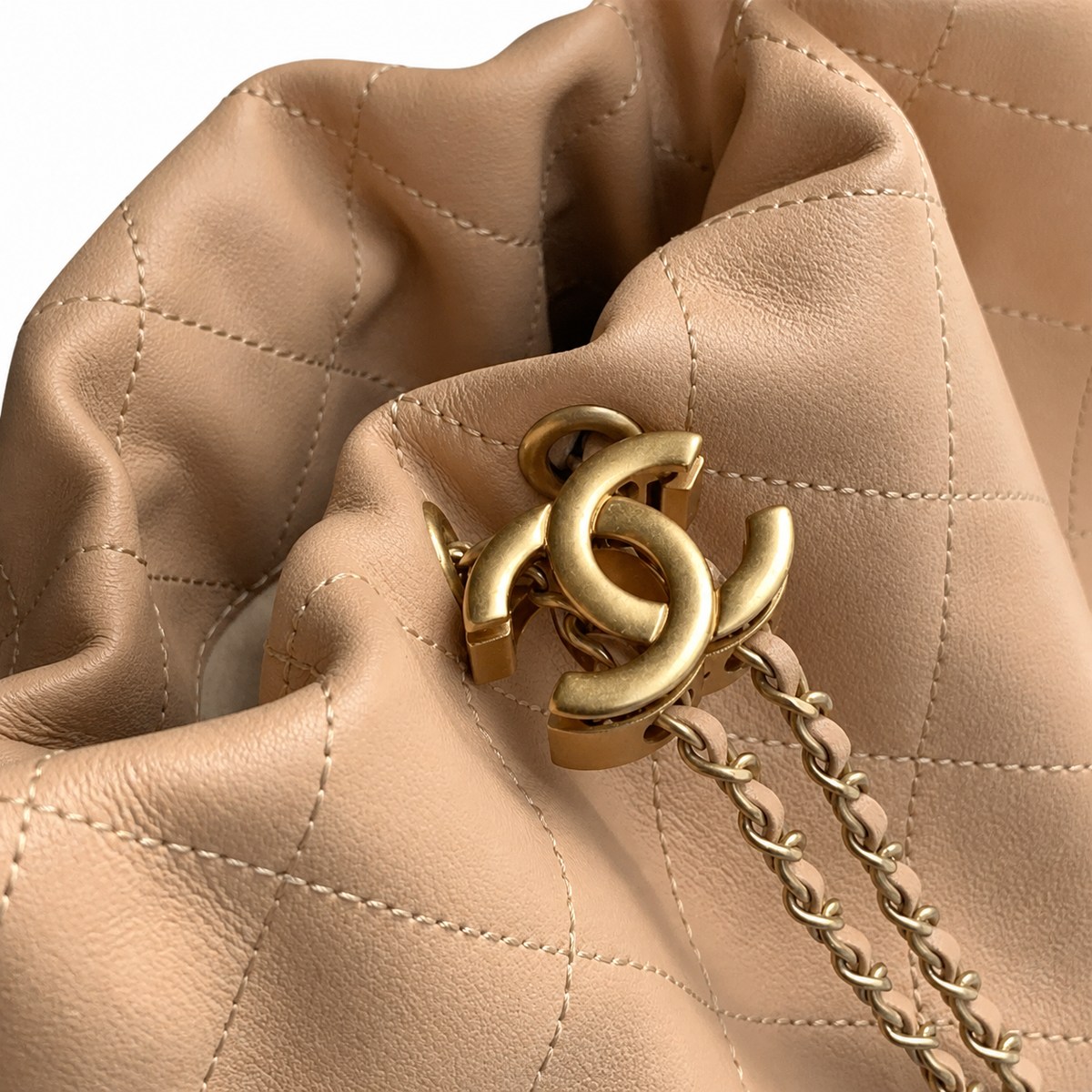 Chanel Classic Quilted Large Top Handle Handbag | CC Turn-Lock Chain Strap — 32cm