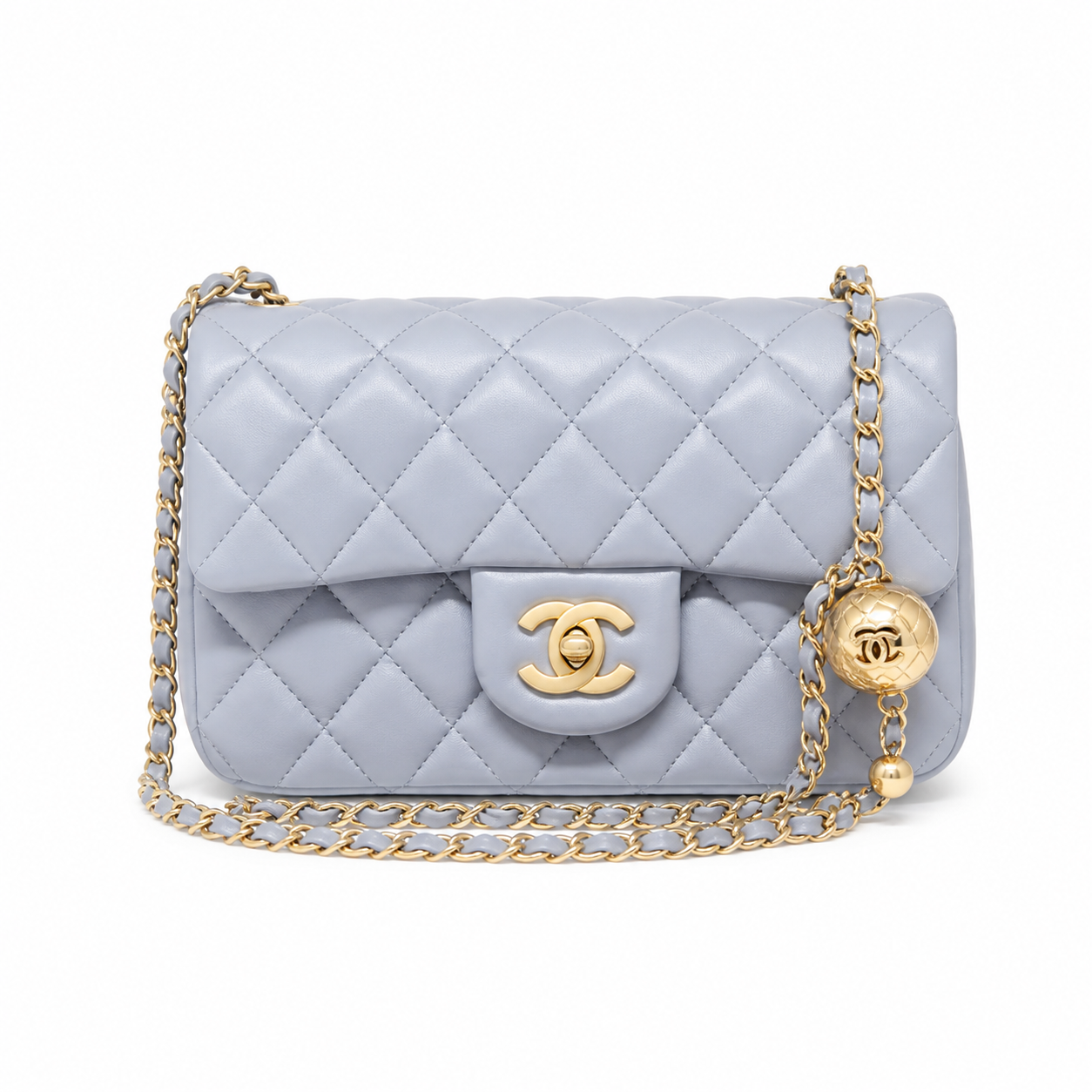 Chanel Classic Flap Bag | CC Turn-Lock Leather Chain Satin Interior — 20x13cm