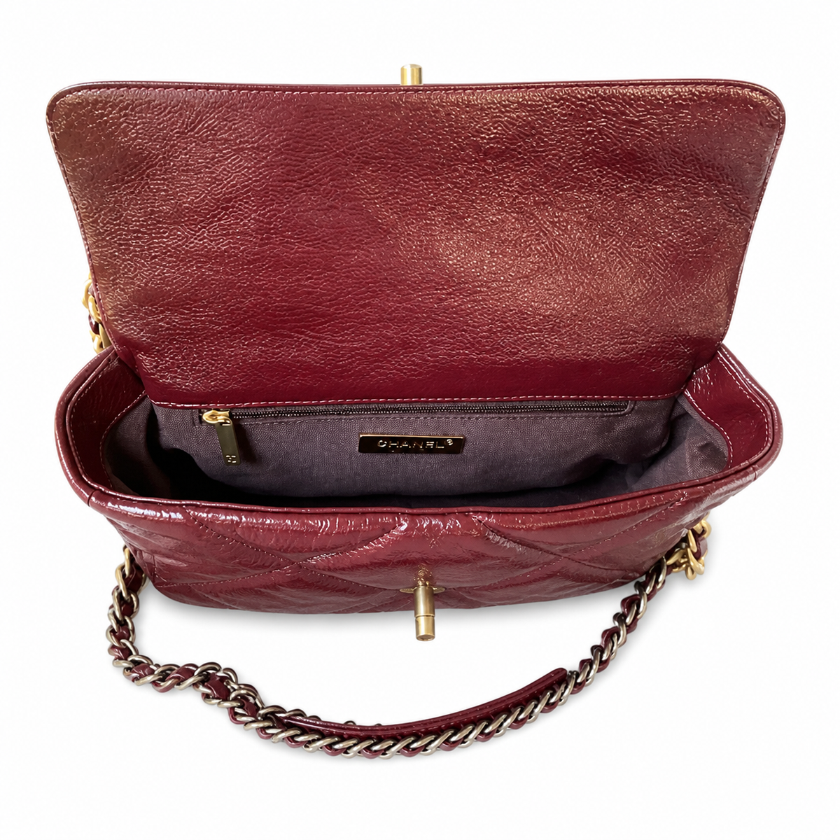 Chanel Classic Quilted Flap Bag | CC Turn-Lock Gold Hardware Leather Chain — 26cm