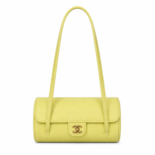 Chanel Lime Yellow Cylindrical Shoulder Bag | Triple Rope Strap — 20cm