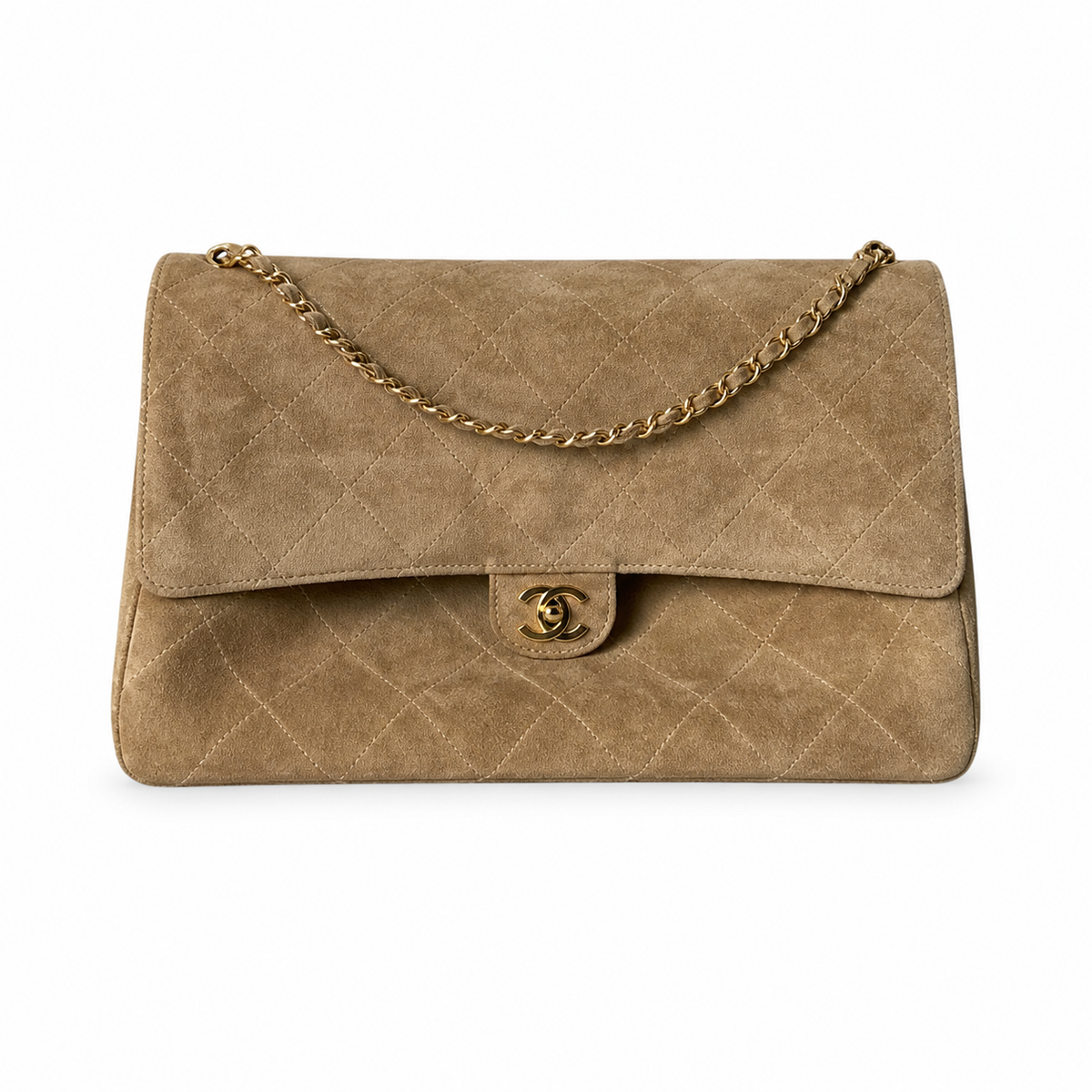 Chanel CC Quilted Jumbo Flap Bag | Gold Hardware & Chain — 39cm