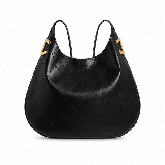 Chanel 31 Large Shopping Bag Black Lambskin | Gold CC Bar & Burgundy Interior — 32cm