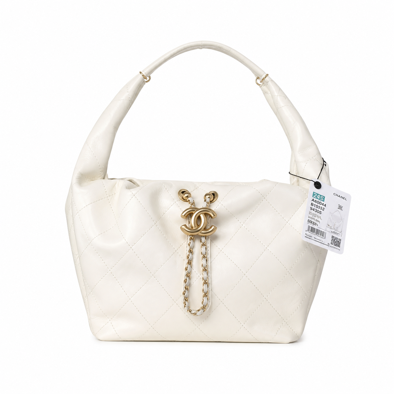 Chanel Classic Quilted Large Top Handle Handbag | CC Turn-Lock Chain Strap — 32cm