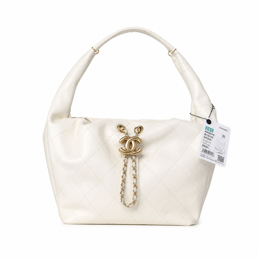 Chanel Classic Quilted Large Top Handle Handbag | CC Turn-Lock Chain Strap — 32cm
