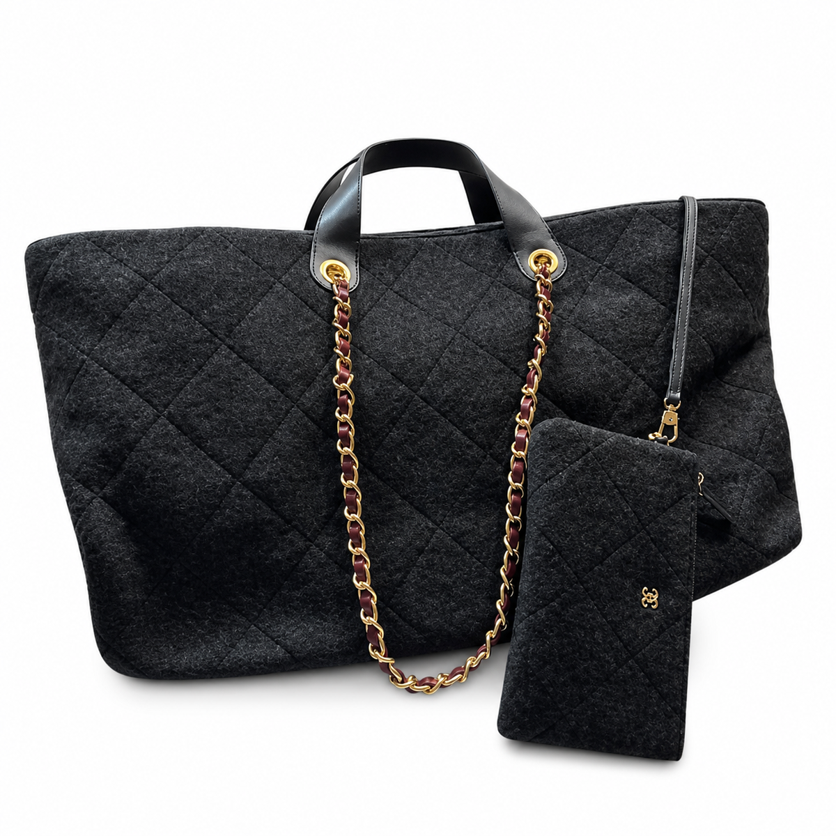 Chanel Large Quilted CC Tote Bag | Chain Handles — 60cm