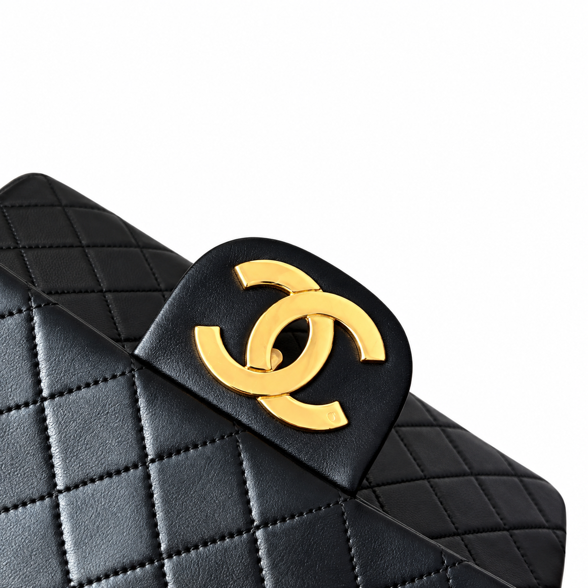Chanel Quilted Lambskin CC Turn-Lock Backpack Black Gold 28cm