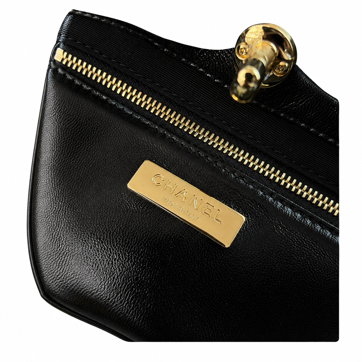 Chanel Dalmatian Spotted Shearling Tote | Circular Black Patent Handle & Gold CC Turn-Lock