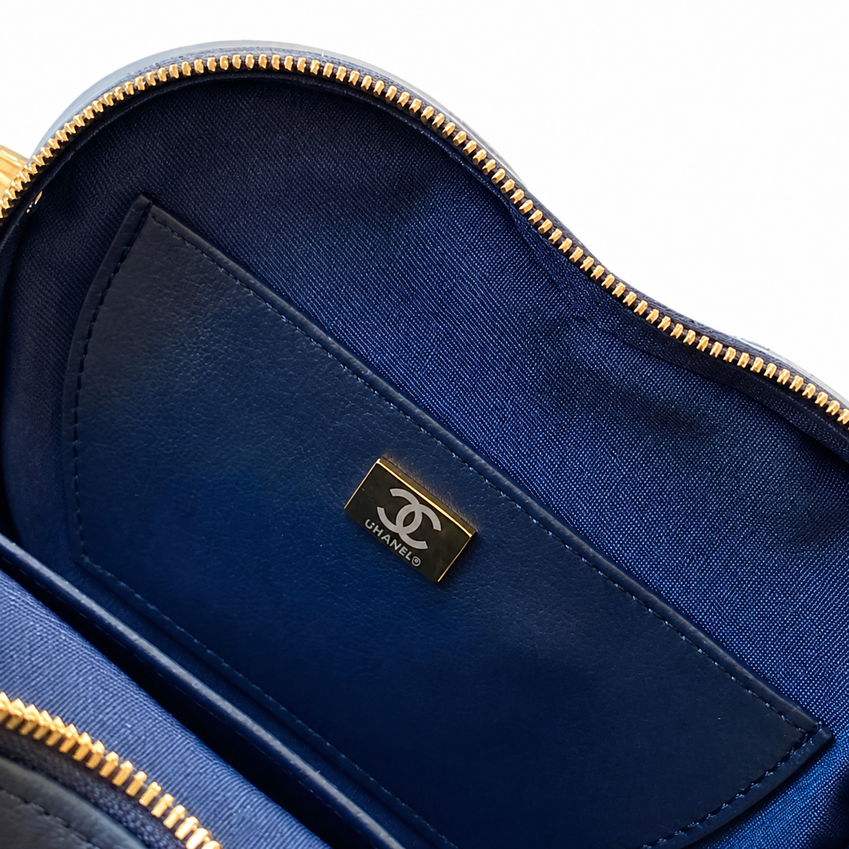 Chanel Heart Bag Navy Blue Quilted Lambskin | Gold CC Turn-Lock — 18cm