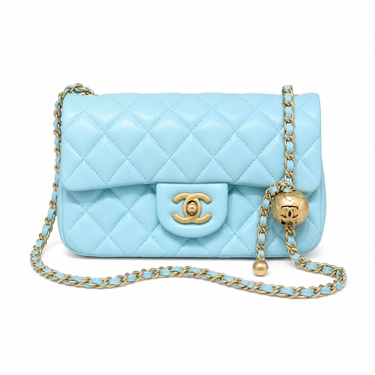 Chanel Classic Quilted Flap Bag | CC Turn-Lock Leather Chain Strap — 20x13cm