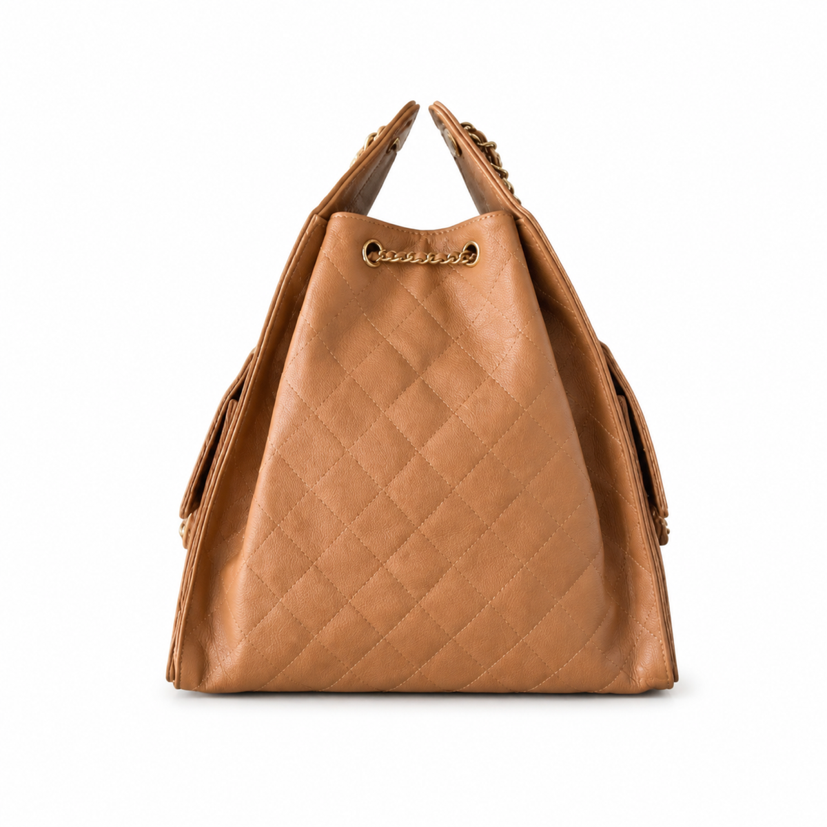 Chanel Classic Quilted Large Top Handle Tote Bag | CC Turn-Lock Chain Strap — 40cm