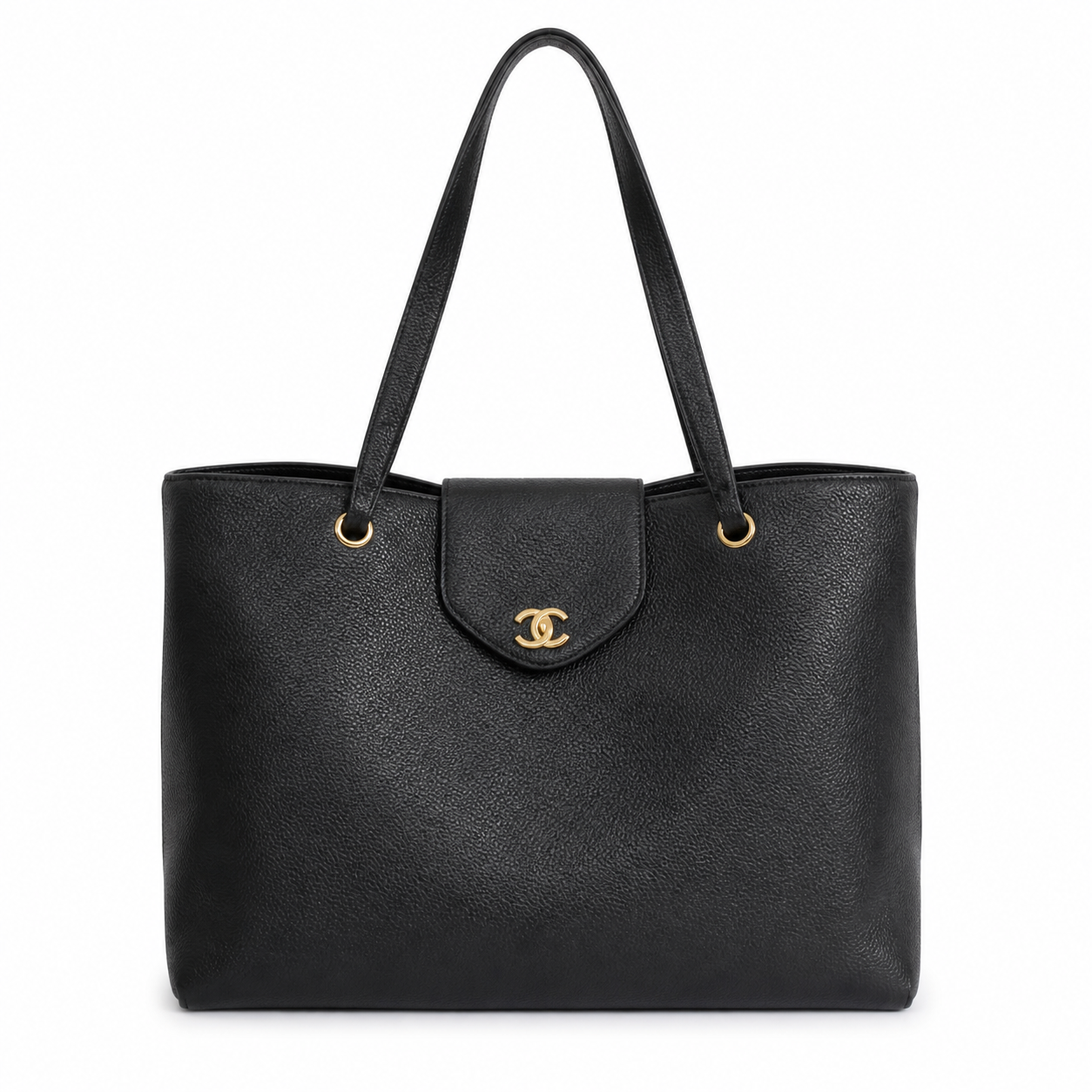 Chanel CC Quilted XL Tote Bag | Gold Chain Handle — 36×46cm
