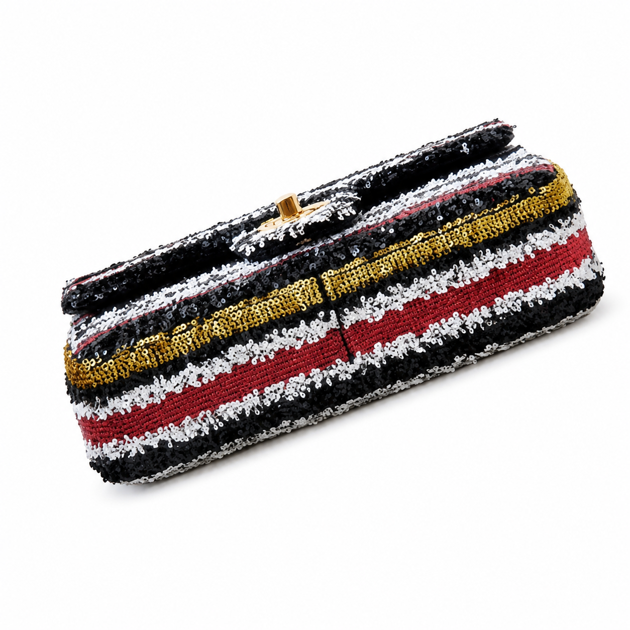 Chanel Multi-Color Sequin Stripe Flap Bag | COCO CHANEL Letter Sequins & Gold CC