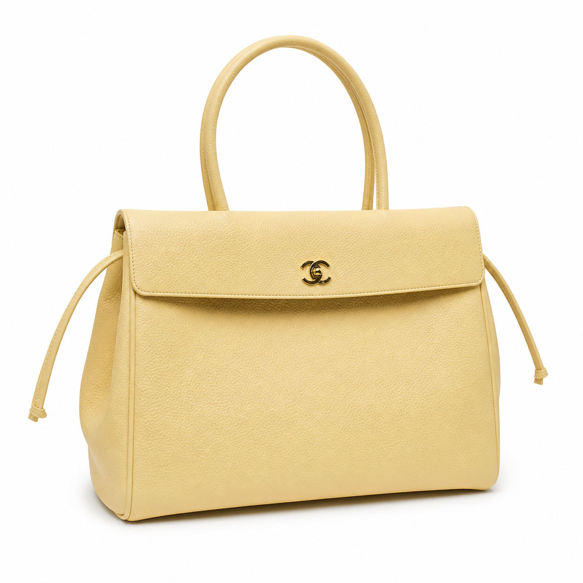 Chanel Large Neo Executive Tote Butter Yellow Grained Calfskin | Gold CC Turn-Lock — 43cm