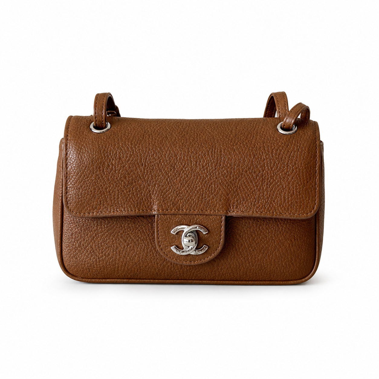 Chanel Classic Quilted Mini Flap Bag | CC Turn-Lock Leather Chain Strap — 13cm