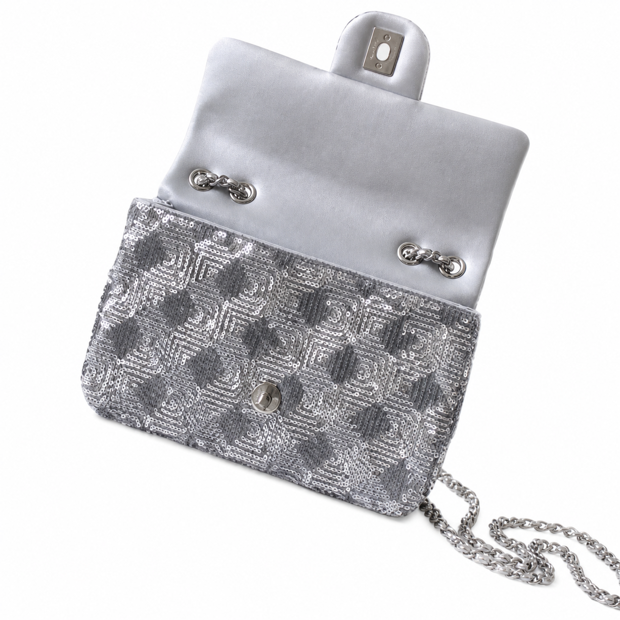 Chanel Silver Leopard-Print Sequin Flap Bag | Light-Dependent Pattern, Secret Interior Labyrinth & Gunmetal Chain