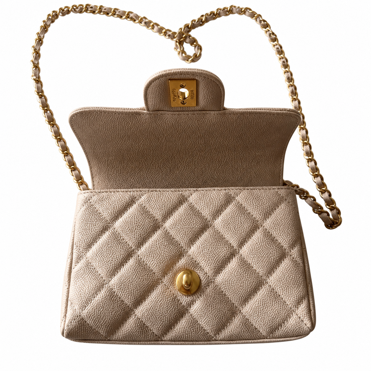 Chanel Classic Quilted Mini Flap Bag | CC Turn-Lock Chain Strap — 19cm