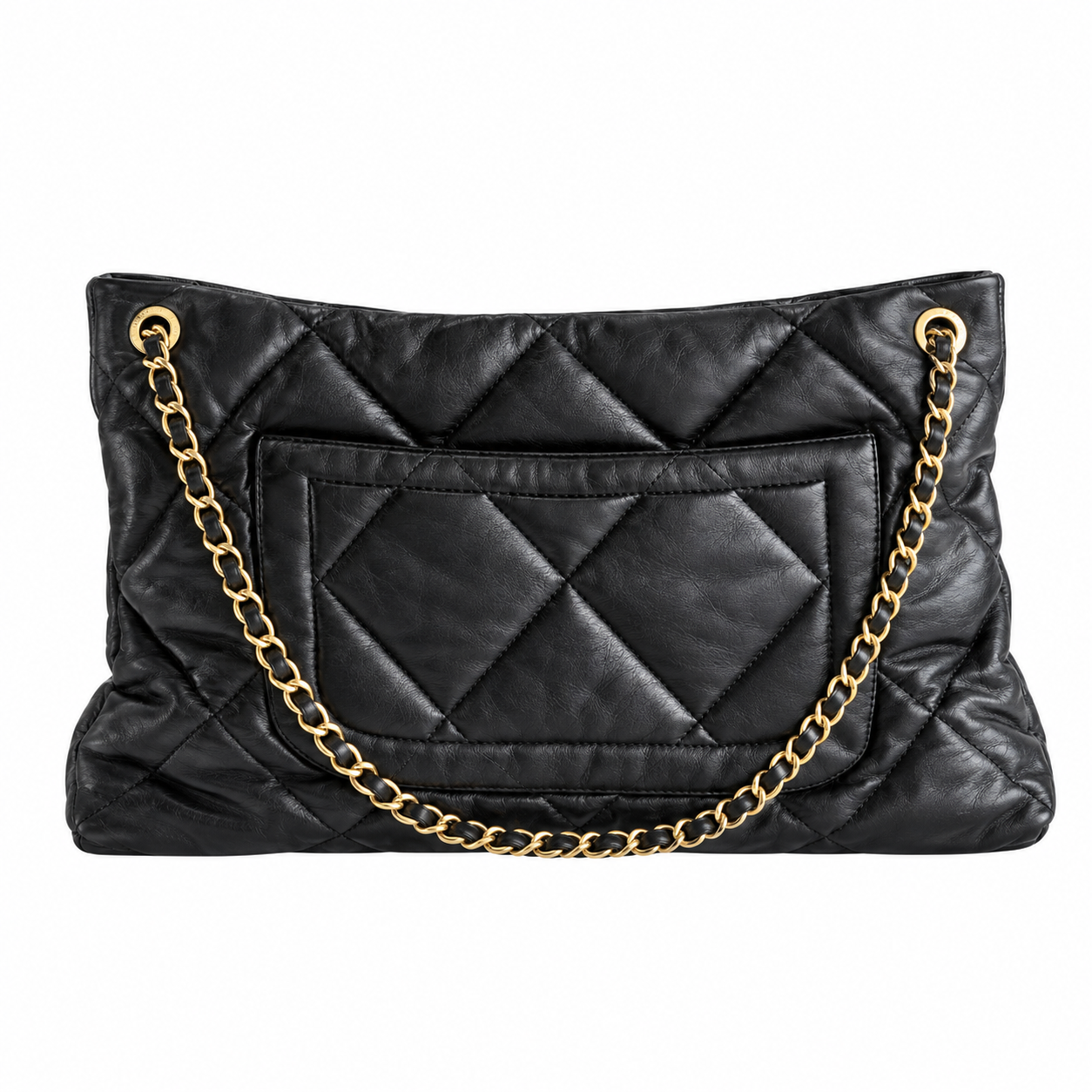 Chanel Quilted Soft Leather Large Tote Black 26×38×11cm