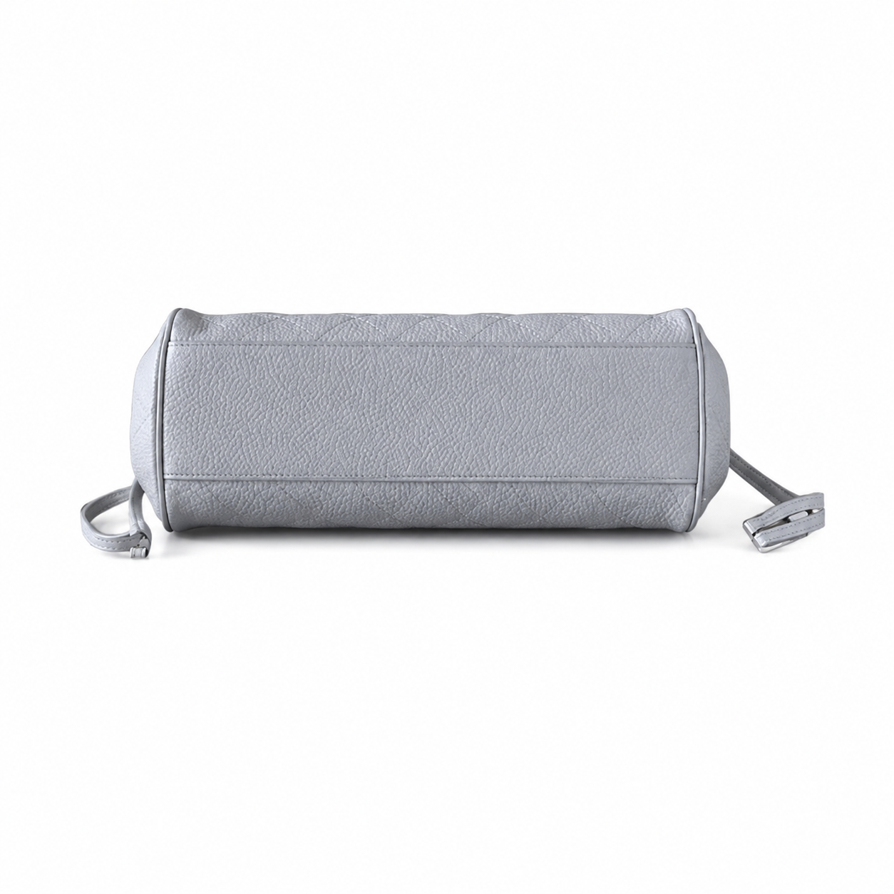 Chanel Lavender Grey Quilted Caviar Flap Tote | Dual Handles & Side Drawstring Detail