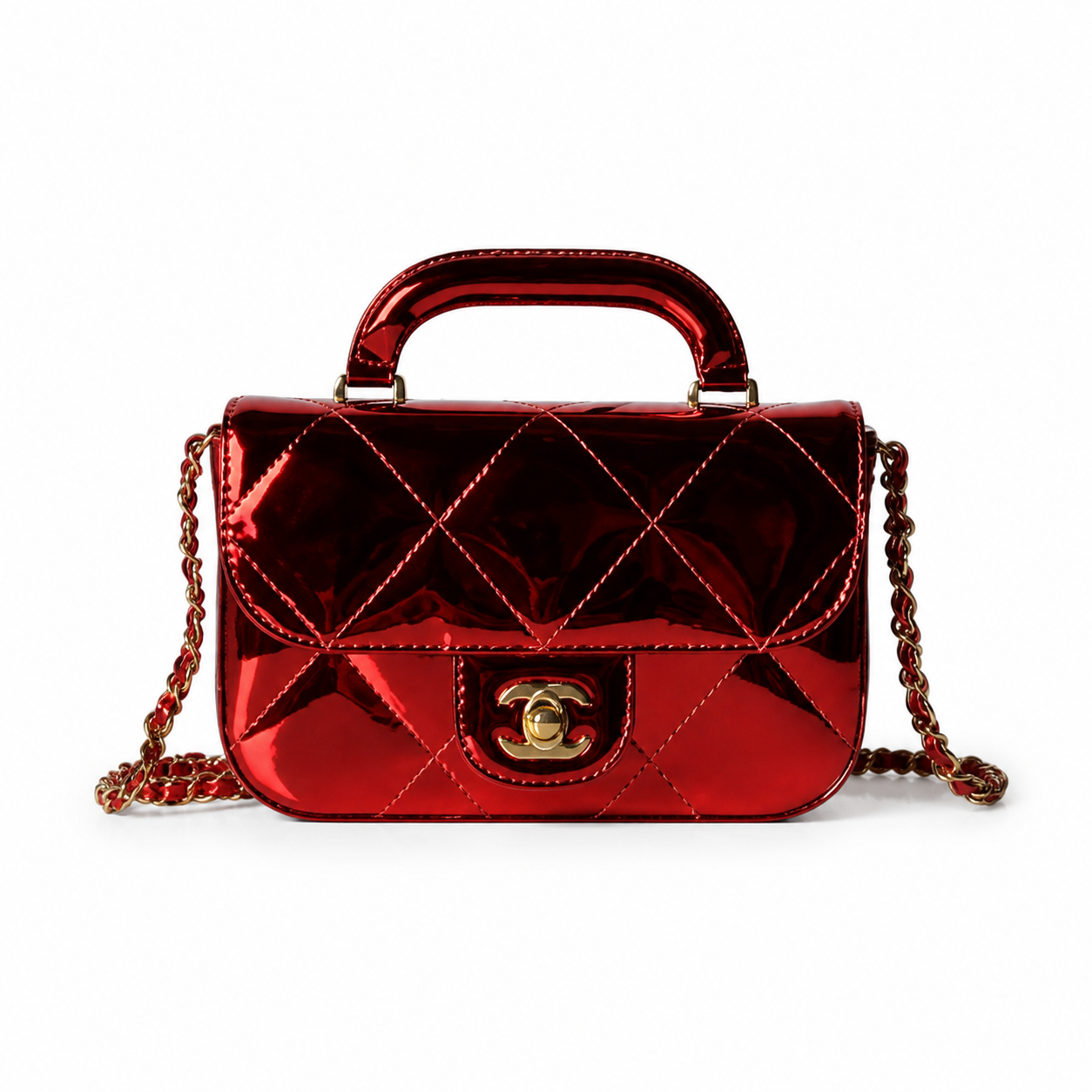 Chanel Classic Quilted Wallet on Chain WOC | CC Turn-Lock Chain Strap — 18cm
