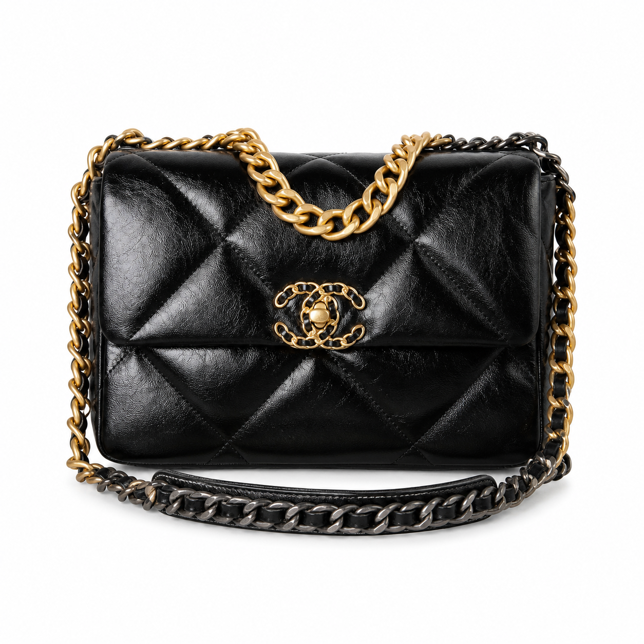 Chanel Classic Quilted Flap Bag | CC Turn-Lock Gold Hardware Leather Chain — 26cm